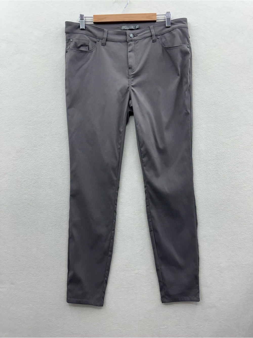 Prana Women’s 14 Stretch Zion Halle Straight Stretch Gray Pants Hiking